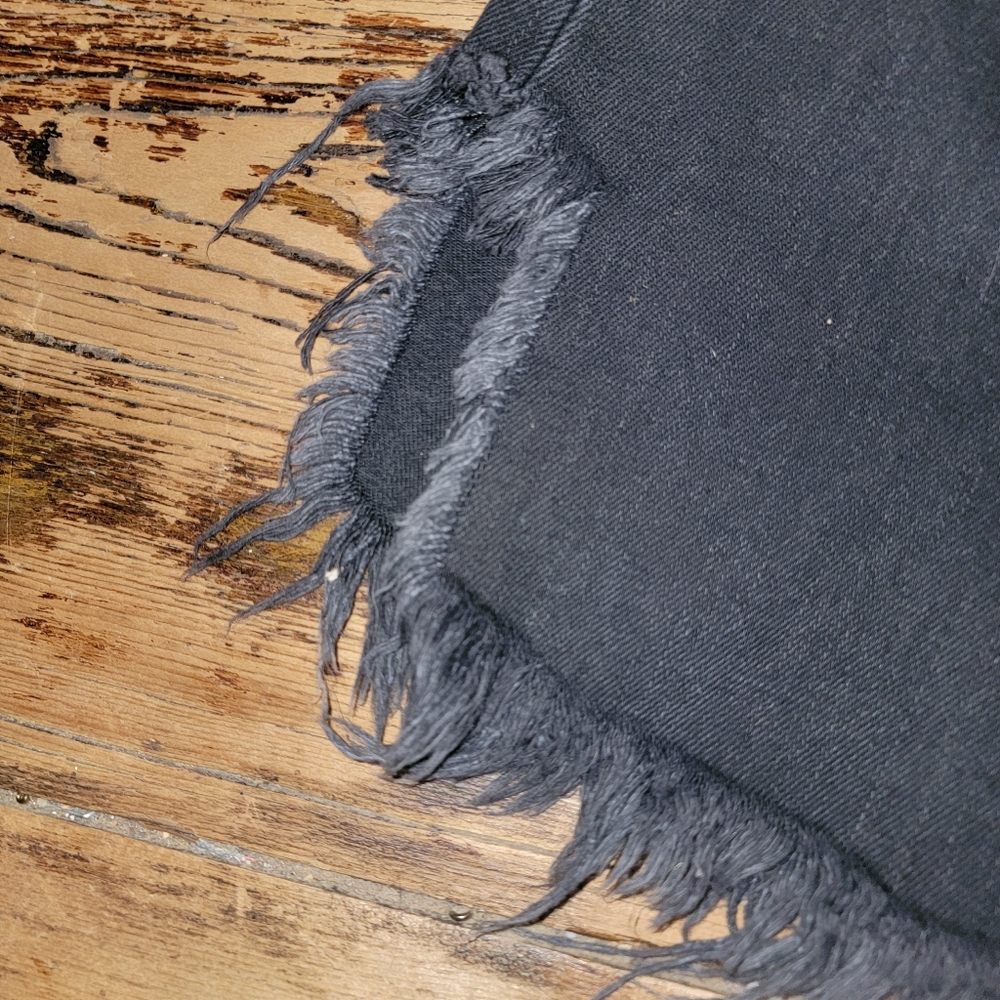 🆕️ We the Free People Vintage Flare Ruff frayed slit hem jeans Washed out black - Picture 9 of 15